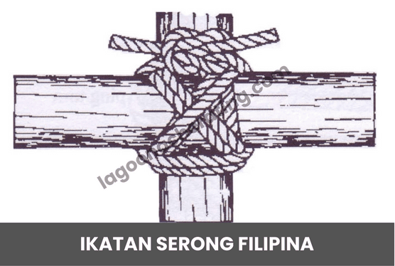 Ikatan Simpulan Asas Badan Unit Beruniform Pengakap Ikatan Serong Filipina (Filipino Diagonal Lashing)